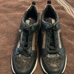 Stylish MK Black and Gold Leopard sparkle Women’s Sneakers